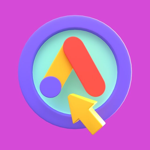 Google Ads 3D Icon with Up Arrow